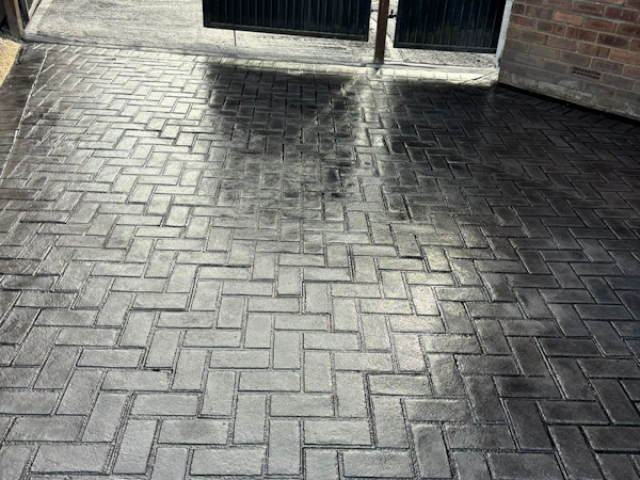 New Pattern Imprinted Concrete Driveway in Cheadle Stockport