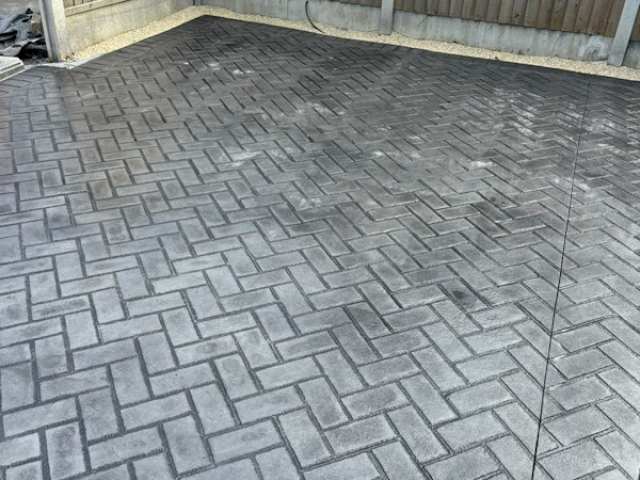 New Pattern Imprinted Concrete Driveway in Cheadle Stockport