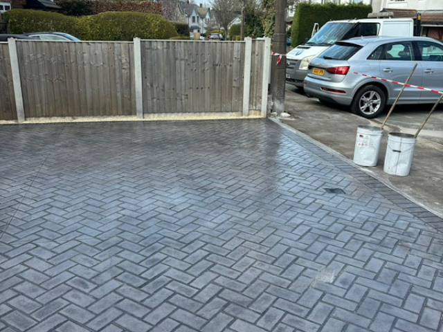 New Pattern Imprinted Concrete Driveway in Cheadle Stockport