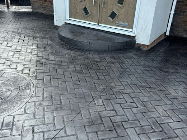 New Pattern Imprinted Concrete Driveway in Cheadle Stockport