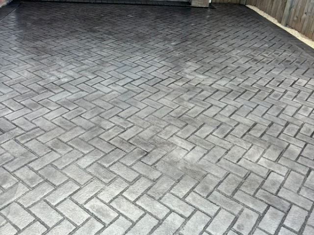 New Pattern Imprinted Concrete Driveway in Cheadle Stockport