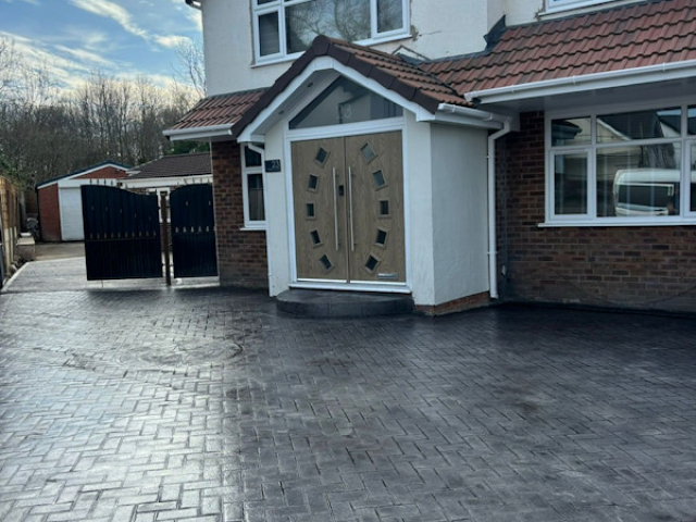 New Pattern Imprinted Concrete Driveway in Cheadle Stockport