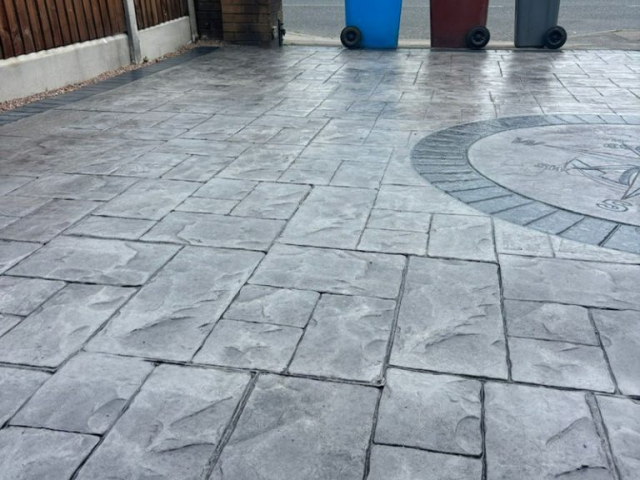 New Pattern Imprinted Concrete Driveway in Harpurhey