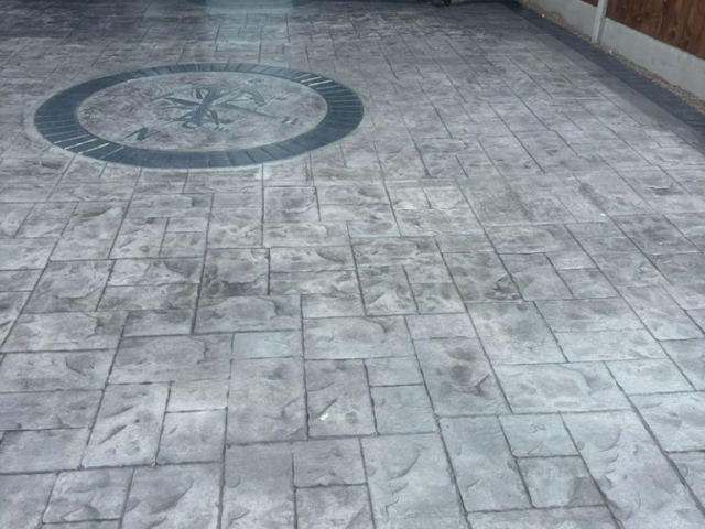 New Pattern Imprinted Concrete Driveway in Harpurhey