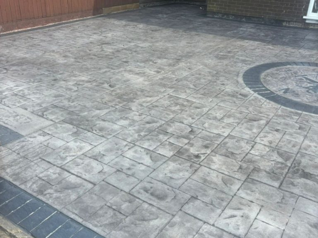 New Pattern Imprinted Concrete Driveway in Harpurhey