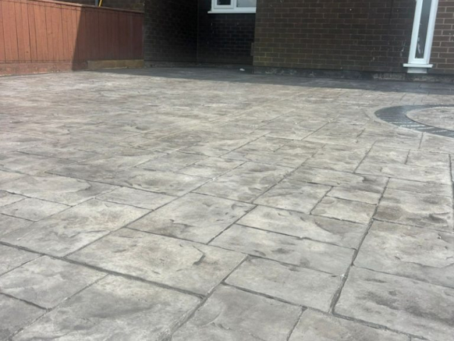 New Pattern Imprinted Concrete Driveway in Harpurhey