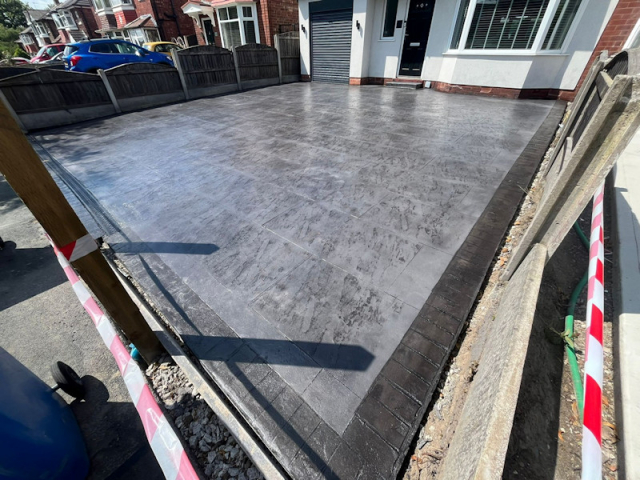 New Pattern Imprinted Concrete Driveway in Salford