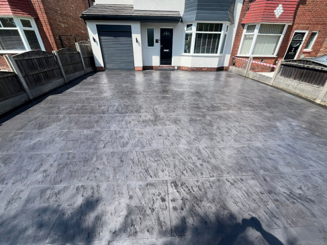 New Pattern Imprinted Concrete Driveway in Salford
