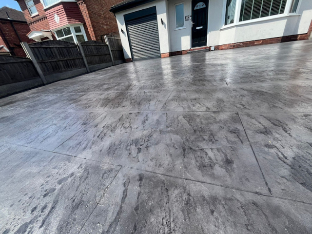 New Pattern Imprinted Concrete Driveway in Salford