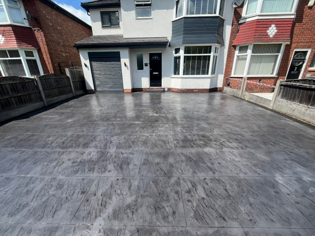 New Pattern Imprinted Concrete Driveway in Salford