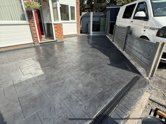 New Pattern Imprinted Concrete Driveway in Urmston New Pattern Imprinted Concrete Driveway in Urmston