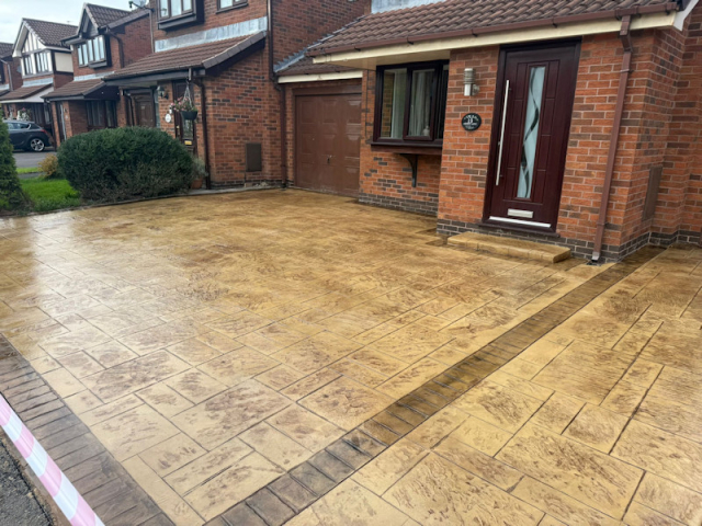 New Pattern Imprinted Concrete Driveway in Droylsden New Pattern Imprinted Concrete Driveway in Droylsden