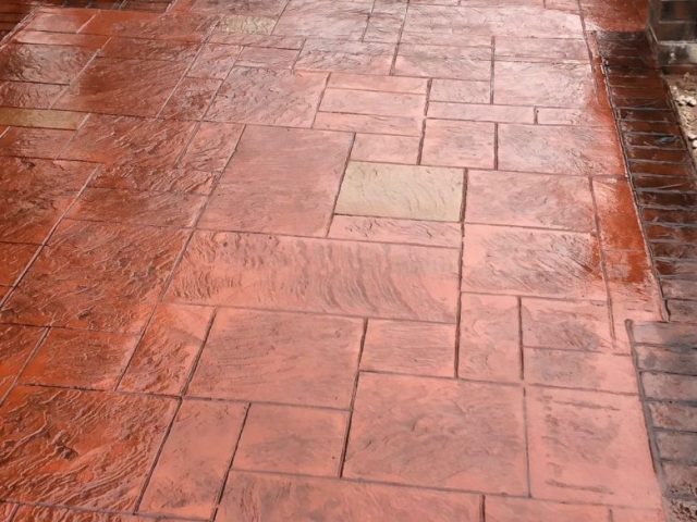 New Pattern Imprinted Concrete Driveway in Droylsden, Manchester
