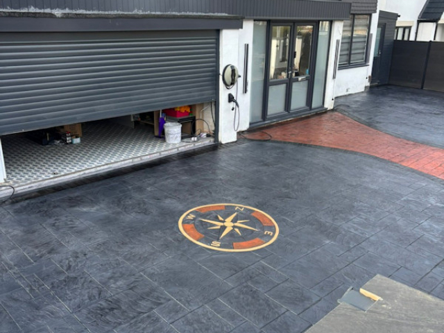 New Pattern Imprinted Concrete Driveway in Northenden Manchester